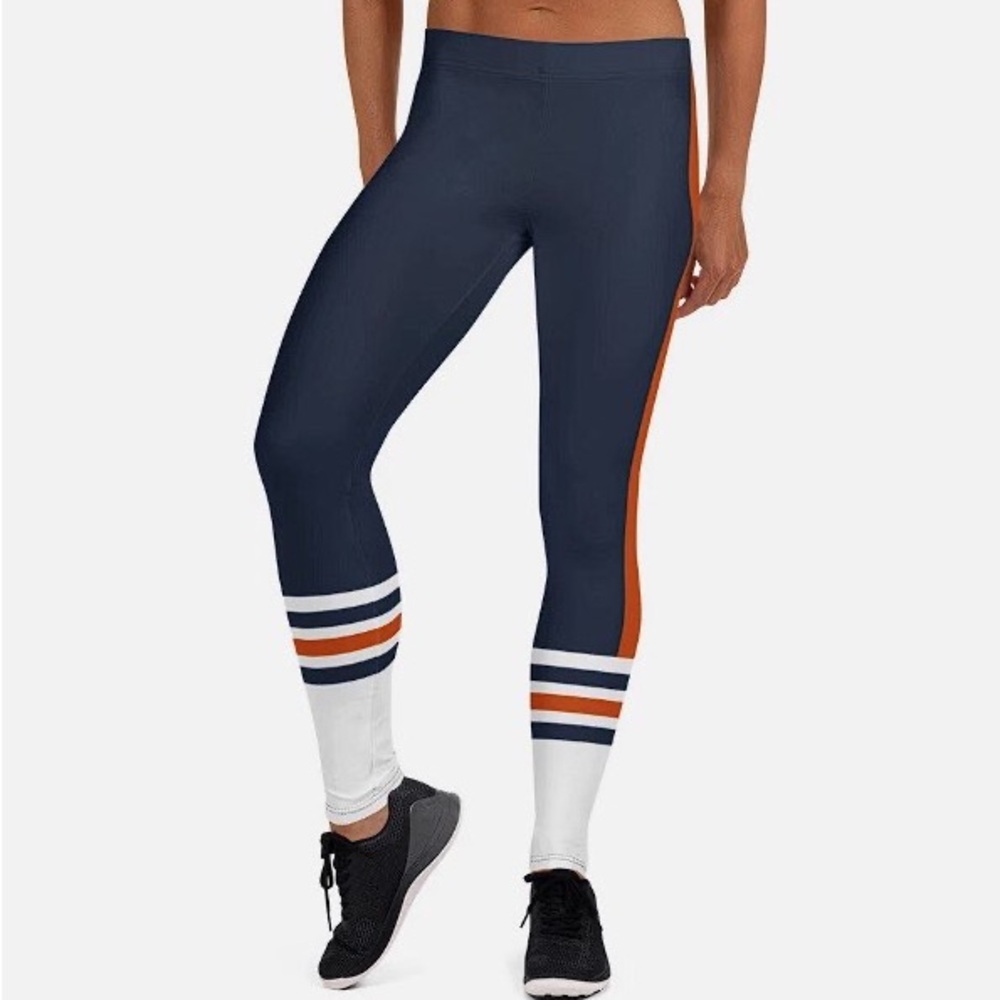 Navy and Orange Women's Leggings